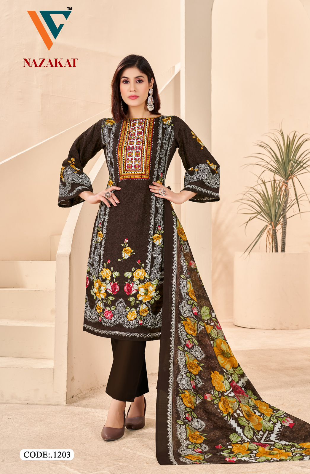 Nazakat Vol 12 Vandana Creation Cotton Karachi Salwar Suits Supplier Ahmedabad