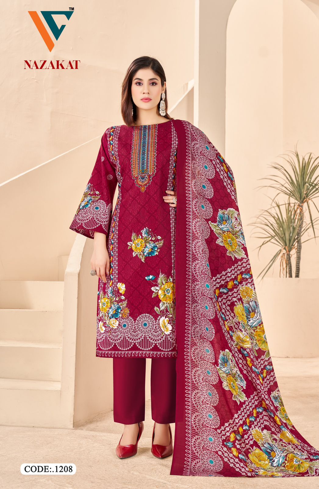 Nazakat Vol 12 Vandana Creation Cotton Karachi Salwar Suits Supplier Ahmedabad