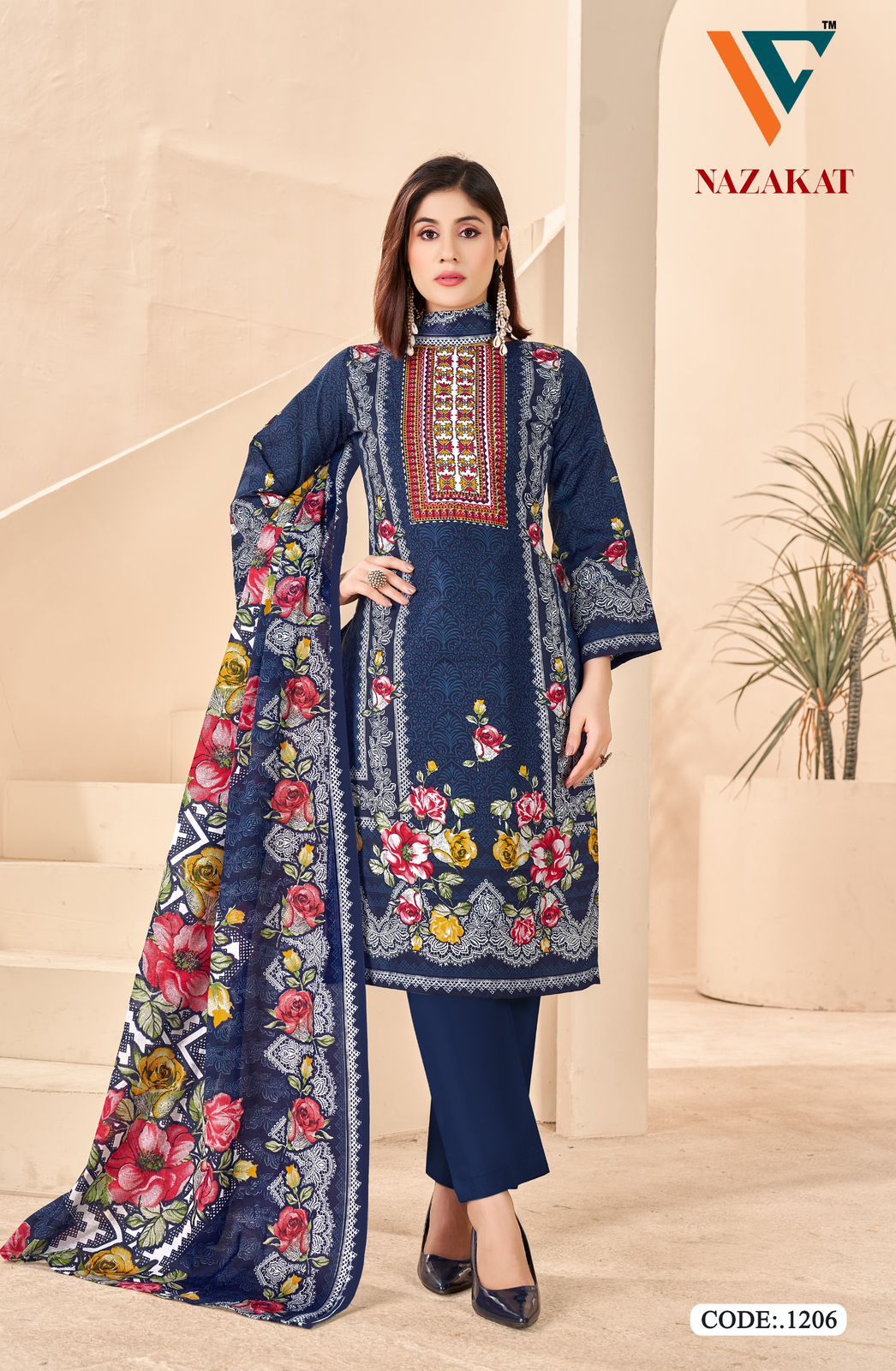Nazakat Vol 12 Vandana Creation Cotton Karachi Salwar Suits Supplier Ahmedabad