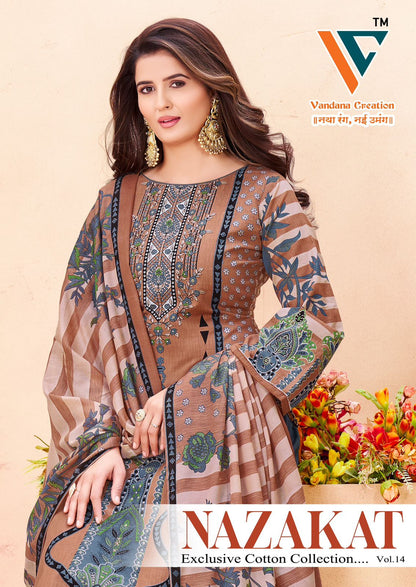 Nazakat Vol 14 Vandana Creation Soft Cotton Karachi Salwar Suits Manufacturer Ahmedabad