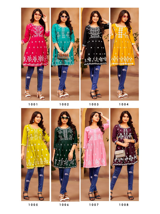 Nazakat Vol 1 Kt Rayon Slub Short Kurtis Supplier India