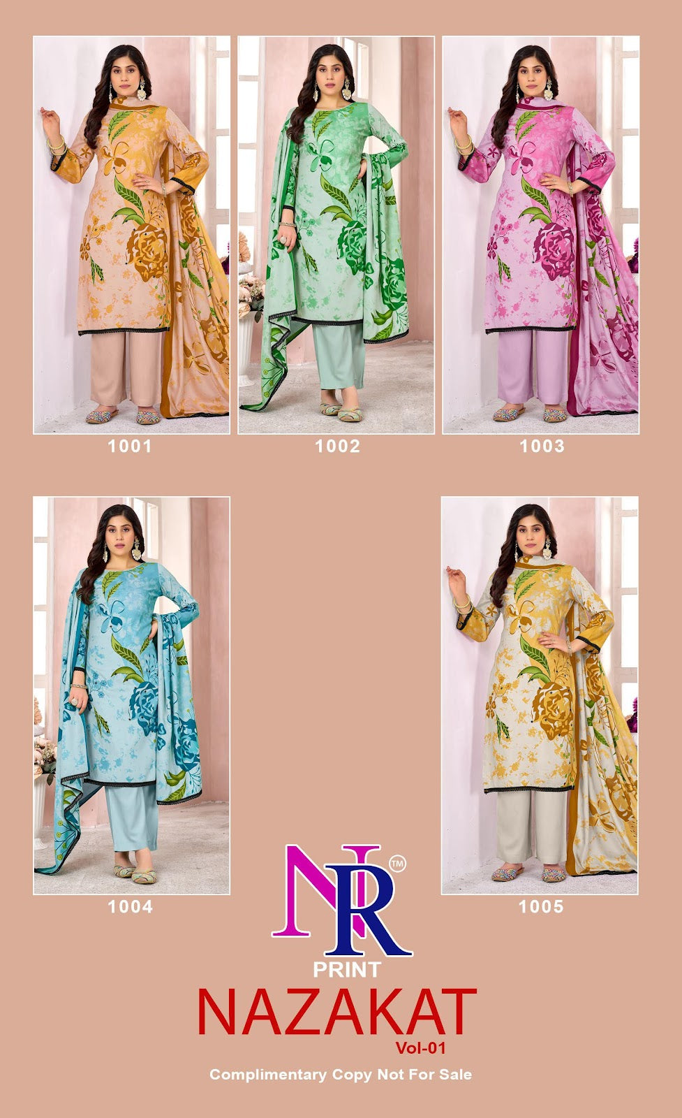 Nazakat Vol 1 Nr Print Rayon Pant Style Suits Wholesale Price