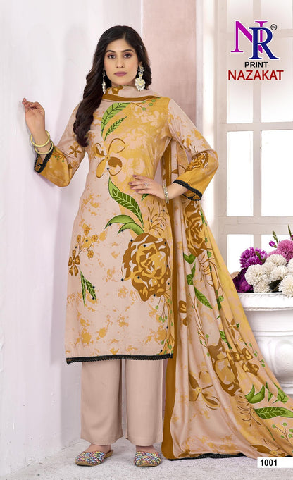 Nazakat Vol 1 Nr Print Rayon Pant Style Suits Wholesale Price