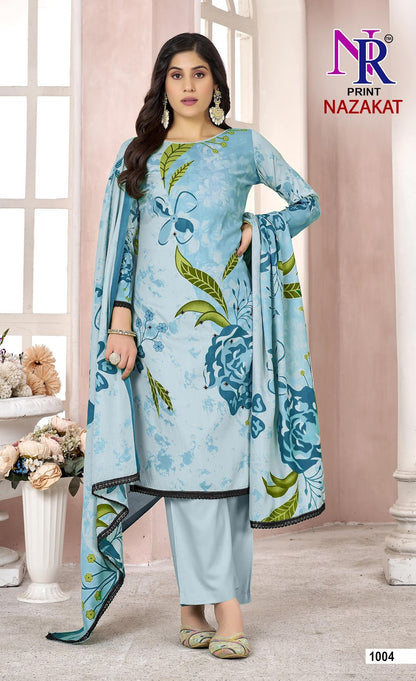 Nazakat Vol 1 Nr Print Rayon Pant Style Suits Wholesale Price