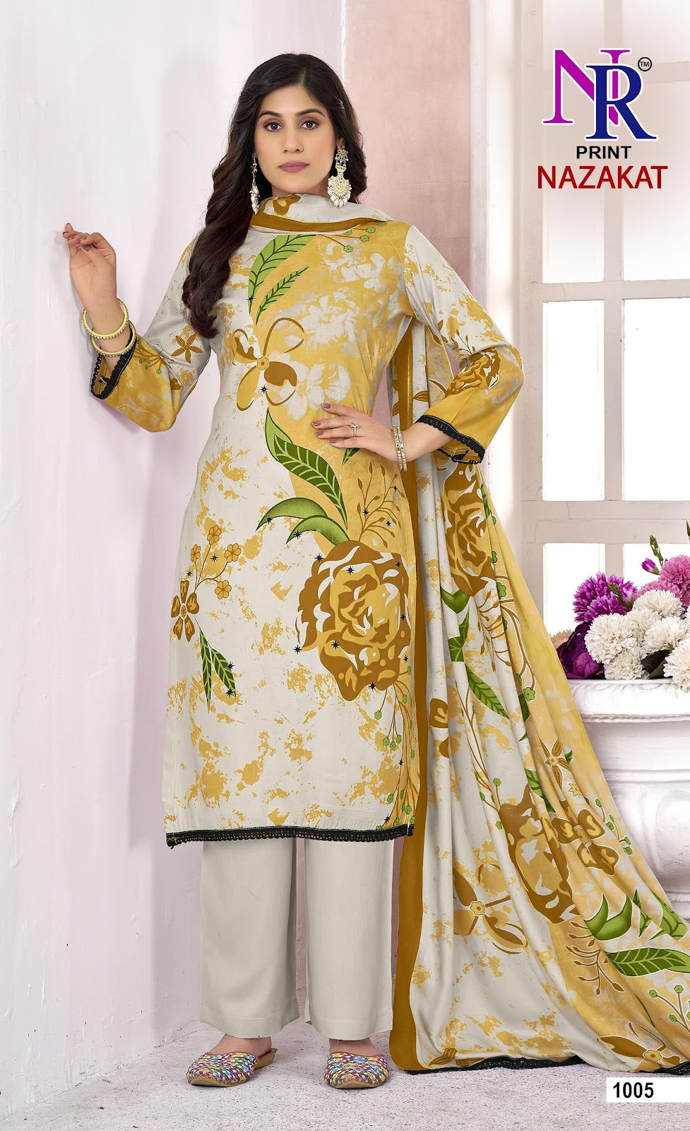 Nazakat Vol 1 Nr Print Rayon Pant Style Suits Wholesale Price