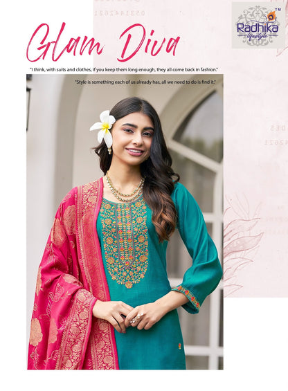 Nazakat Vol 1 Radhika Lifestyle Vertican Readymade Pant Style Suits Manufacturer Ahmedabad