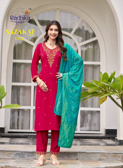 Nazakat Vol 1 Radhika Lifestyle Vertican Readymade Pant Style Suits Manufacturer Ahmedabad