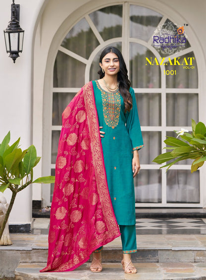 Nazakat Vol 1 Radhika Lifestyle Vertican Readymade Pant Style Suits Manufacturer Ahmedabad
