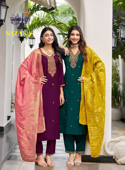 Nazakat Vol 1 Radhika Lifestyle Vertican Readymade Pant Style Suits Manufacturer Ahmedabad