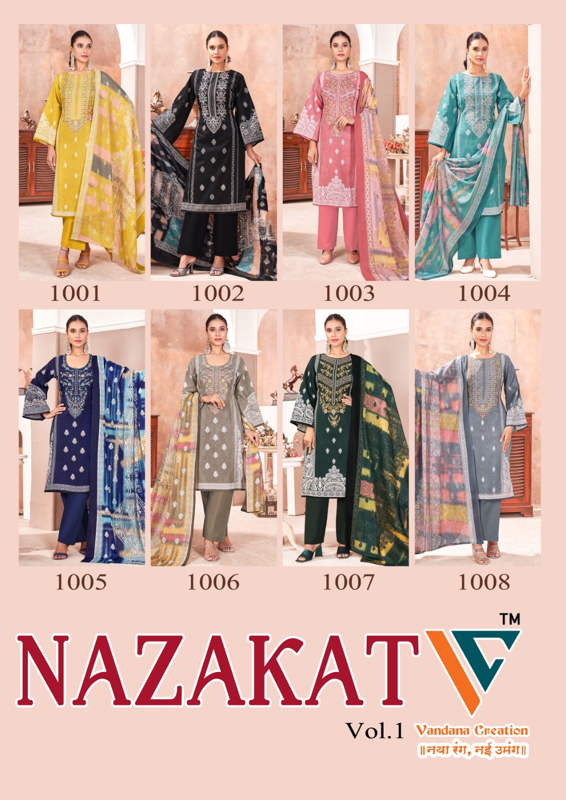 Nazakat Vol 1 Vandana Creation Cotton Pant Style Suits Supplier