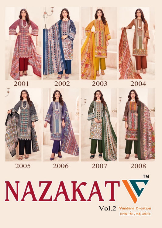 Nazakat Vol 2 Vandana Creation Soft Cotton Pant Style Suits Exporter Ahmedabad