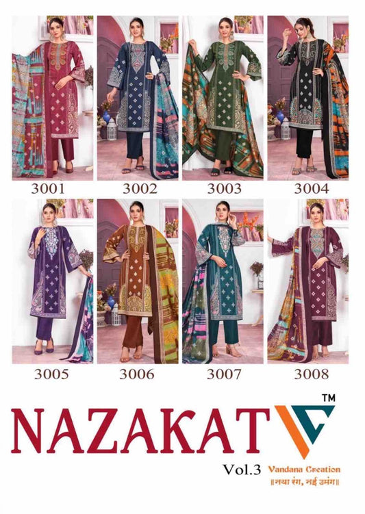 Nazakat Vol 3 Vandana Creation Soft Cotton Pant Style Suits Supplier India