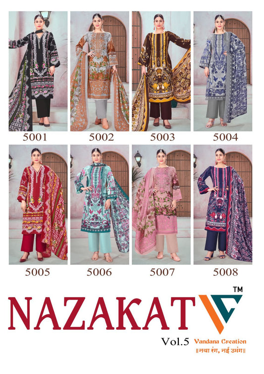 Nazakat Vol 5 Vandana Creation Cotton Karachi Salwar Suits Exporter India