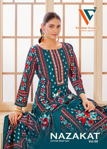 Nazakat Vol 8 Vandana Creation Cotton Karachi Salwar Suits Manufacturer