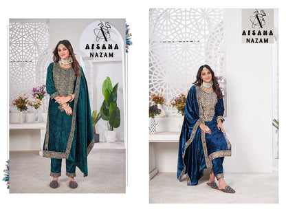 Nazam Afsana Readymade Velvet Suits Supplier Gujarat
