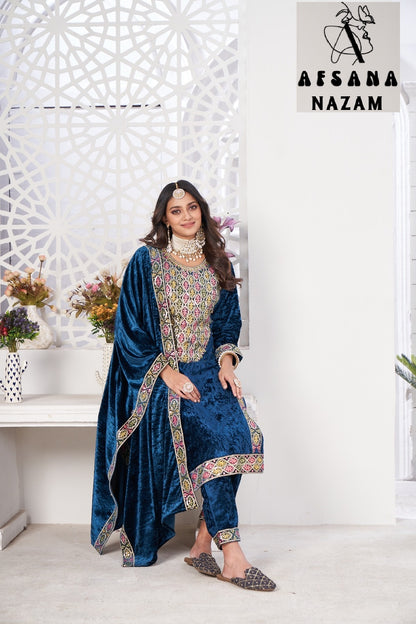 Nazam Afsana Readymade Velvet Suits Supplier Gujarat