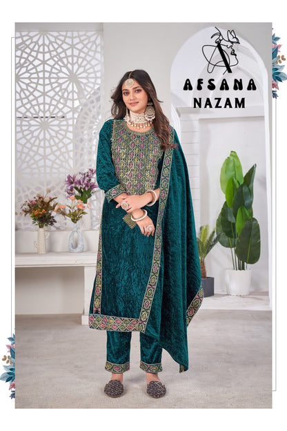 Nazam Afsana Readymade Velvet Suits Supplier Gujarat