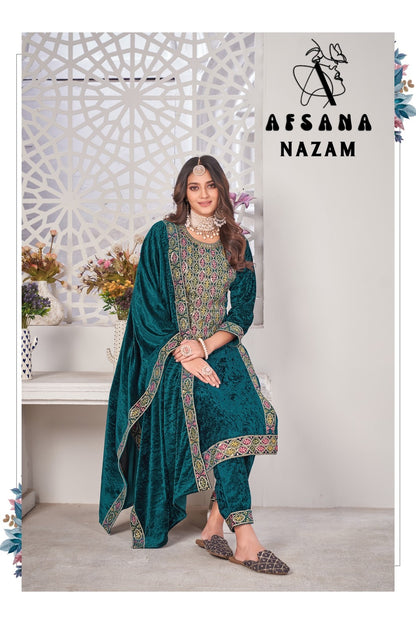 Nazam Afsana Readymade Velvet Suits Supplier Gujarat