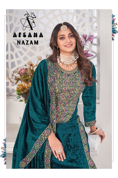 Nazam Afsana Readymade Velvet Suits Supplier Gujarat