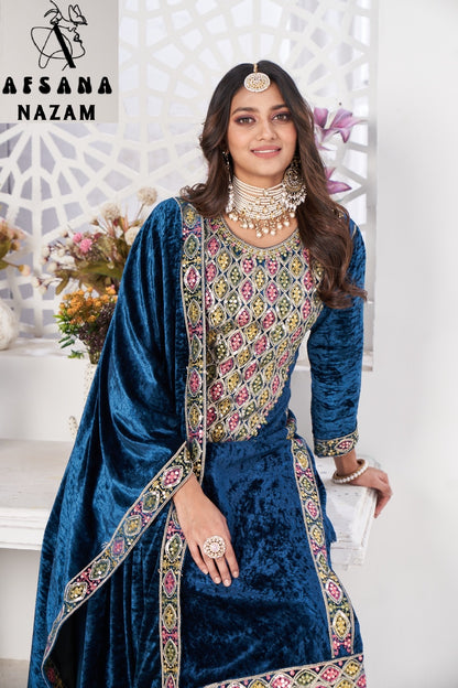 Nazam Afsana Readymade Velvet Suits Supplier Gujarat