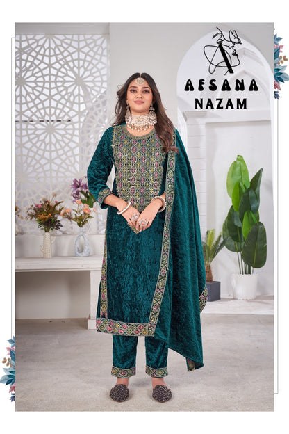 Nazam Afsana Readymade Velvet Suits Supplier Gujarat