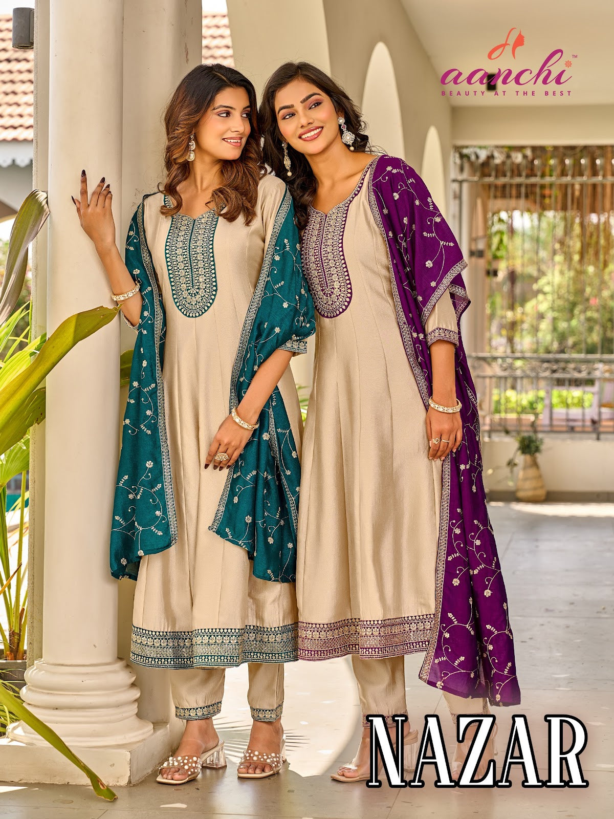 Nazar Aanchi Vichitra Silk Readymade Anarkali Suits Wholesaler