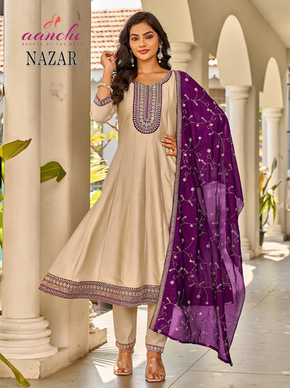 Nazar Aanchi Vichitra Silk Readymade Anarkali Suits Wholesaler