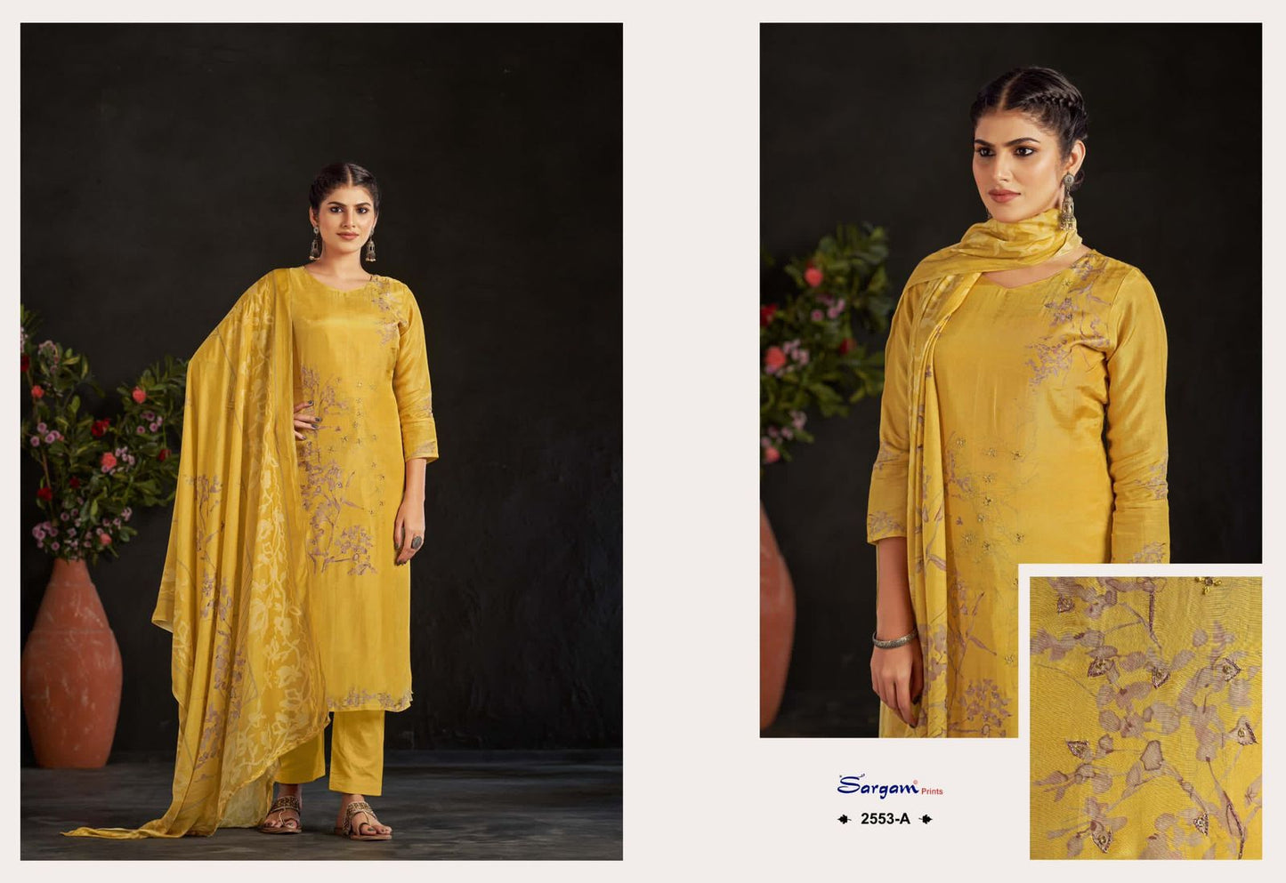 Nazar Sargam Prints Muslin Pant Style Suits Wholesaler Ahmedabad