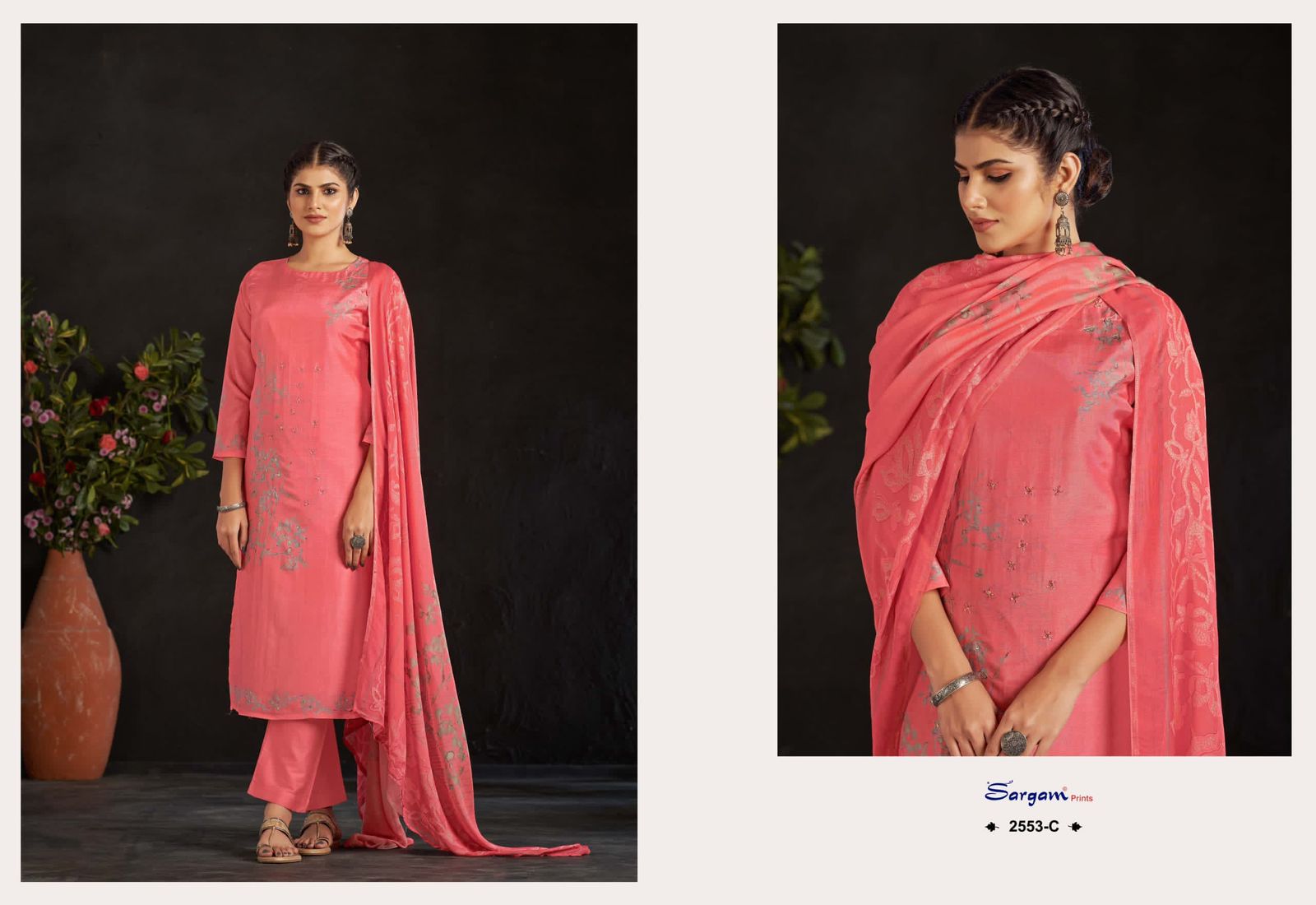 Nazar Sargam Prints Muslin Pant Style Suits Wholesaler Ahmedabad