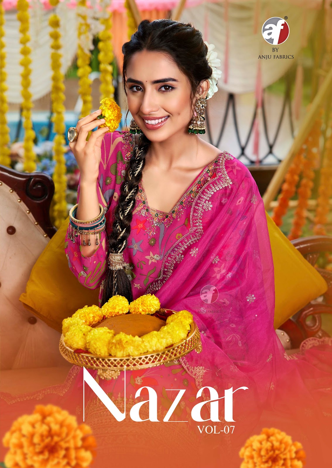 Nazar Vol 7 Af Organza Readymade Plazzo Style Suits Exporter Ahmedabad