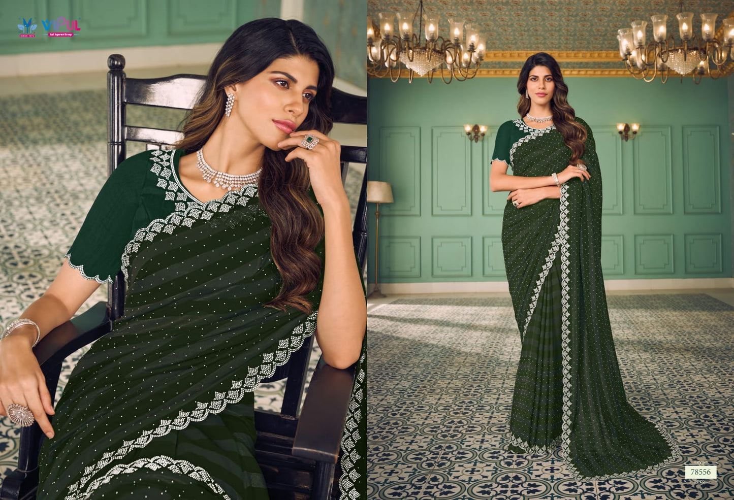 Nazara Vipul Chiffon Sarees Wholesale Price