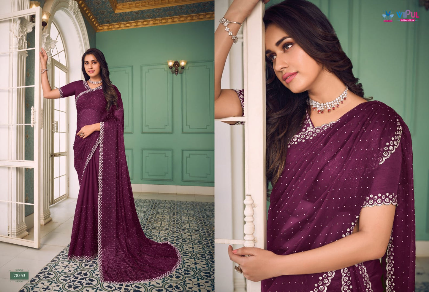 Nazara Vipul Chiffon Sarees Wholesale Price