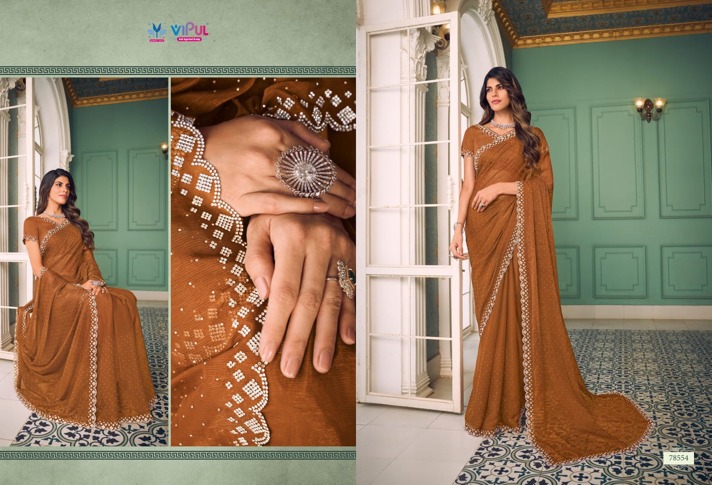 Nazara Vipul Chiffon Sarees Wholesale Price