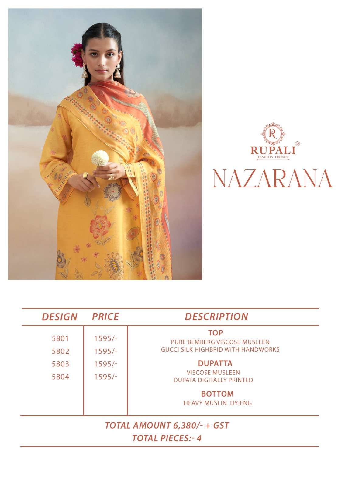 Nazarana Rupali Bemberg Pant Style Suits Wholesale Price