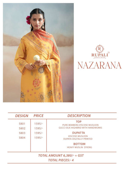 Nazarana Rupali Bemberg Pant Style Suits Wholesale Price