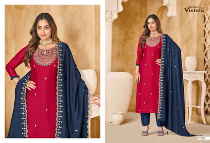 Nazariya Vishnu Impex Vichitra Silk Pant Style Suits Supplier India