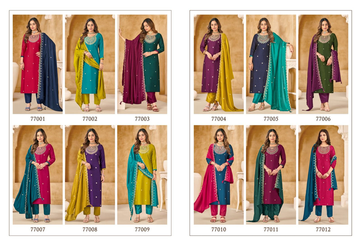 Nazariya Vishnu Impex Vichitra Silk Pant Style Suits Supplier India