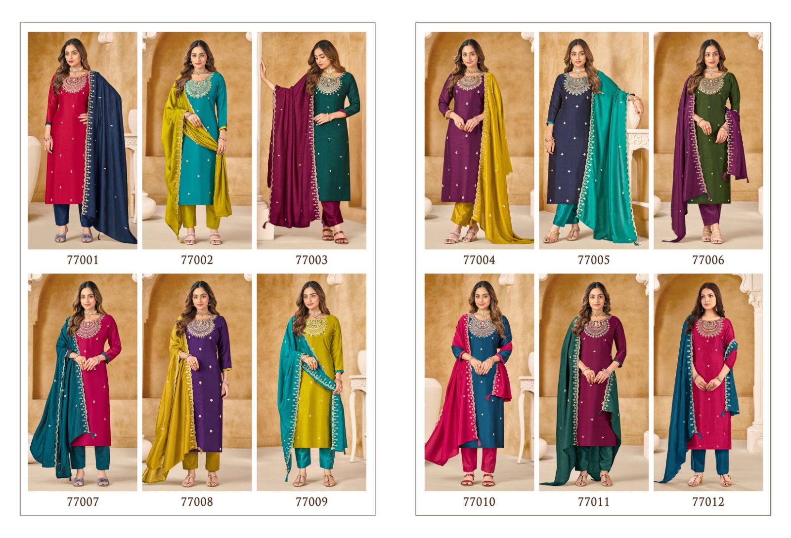 Nazariya Vishnu Impex Vichitra Silk Pant Style Suits Supplier India