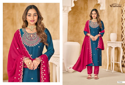 Nazariya Vishnu Impex Vichitra Silk Pant Style Suits Supplier India