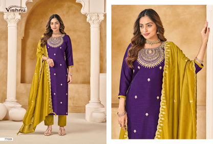 Nazariya Vishnu Impex Vichitra Silk Pant Style Suits Supplier India