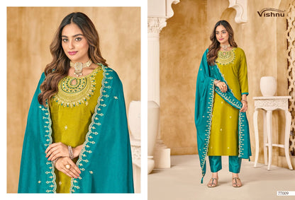 Nazariya Vishnu Impex Vichitra Silk Pant Style Suits Supplier India