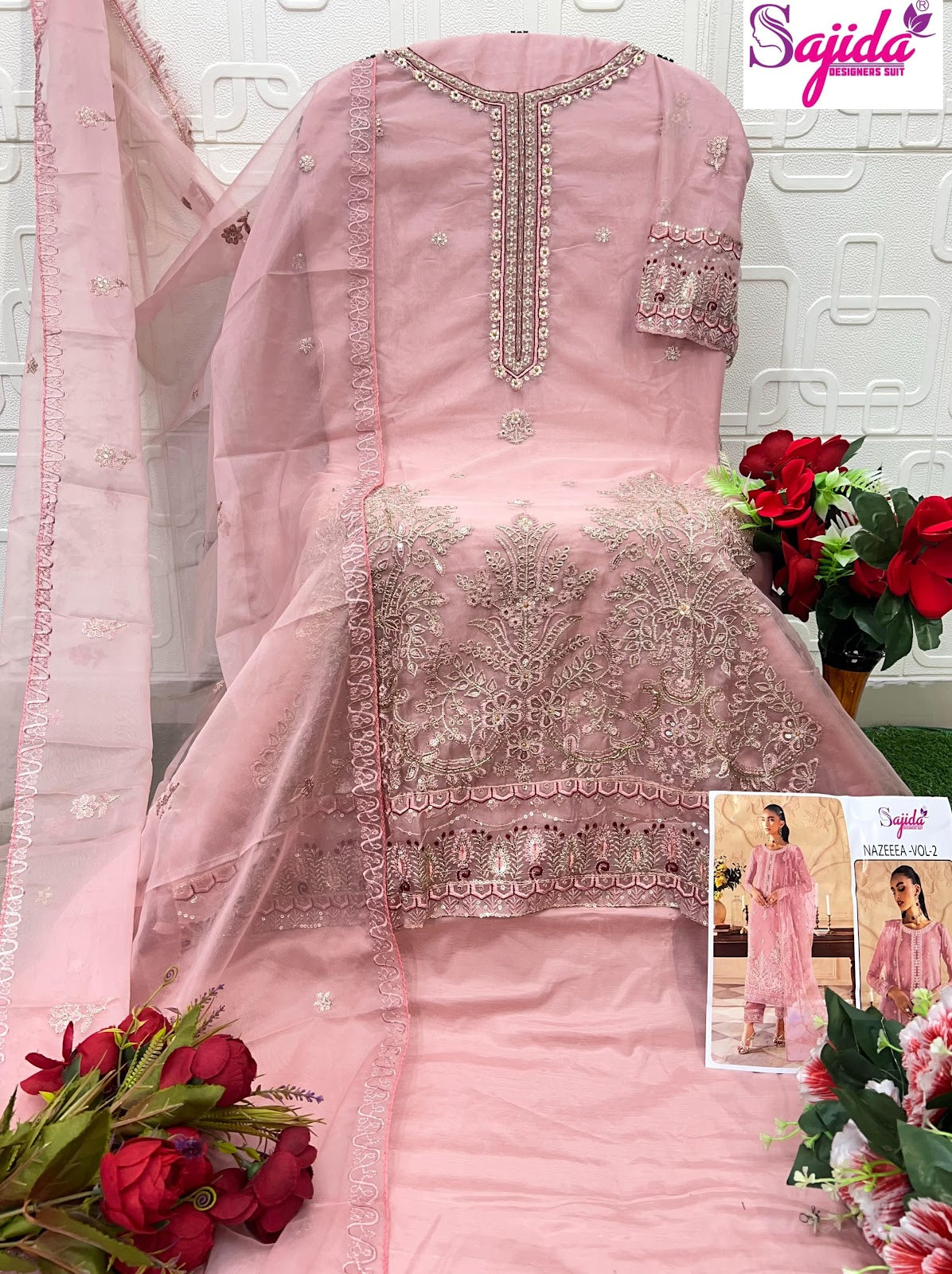 Nazeeea Vol 2 Sajida Organza Pakistani Salwar Suits Supplier