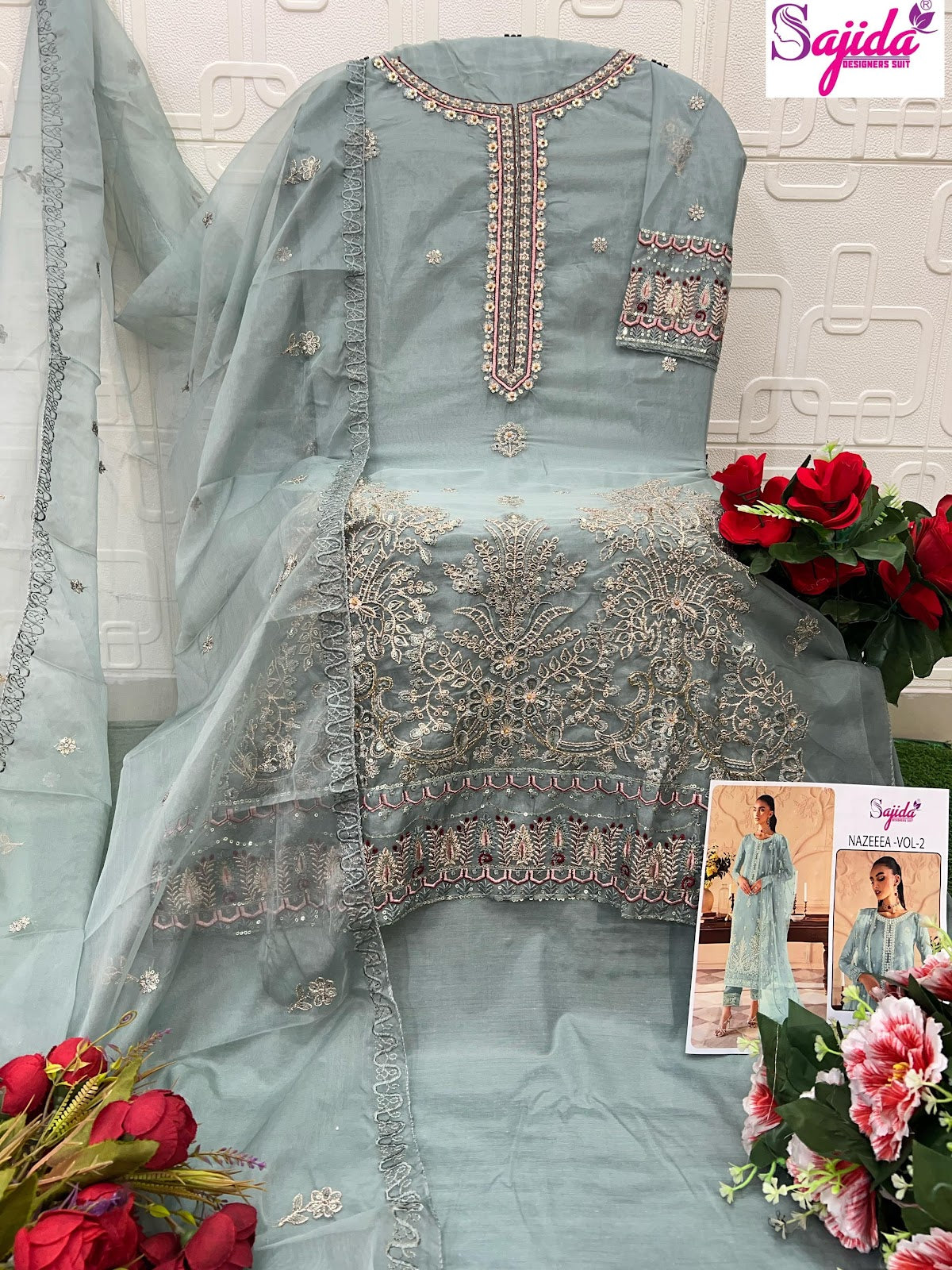 Nazeeea Vol 2 Sajida Organza Pakistani Salwar Suits Supplier
