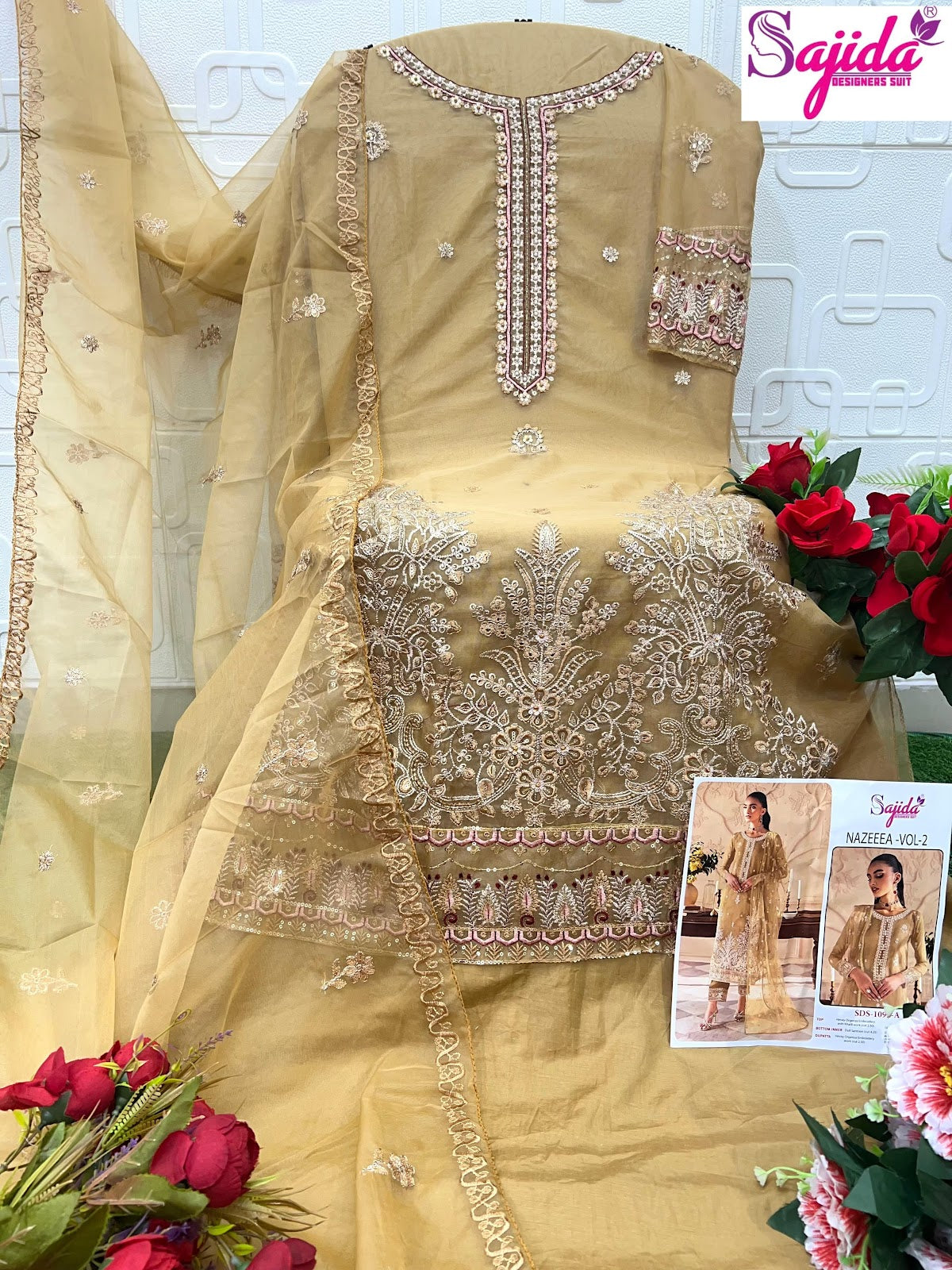 Nazeeea Vol 2 Sajida Organza Pakistani Salwar Suits Supplier