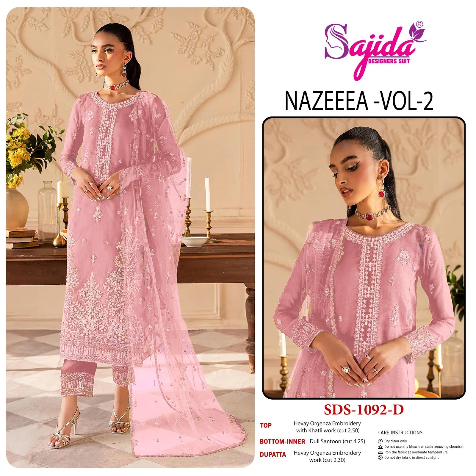 Nazeeea Vol 2 Sajida Organza Pakistani Salwar Suits Supplier