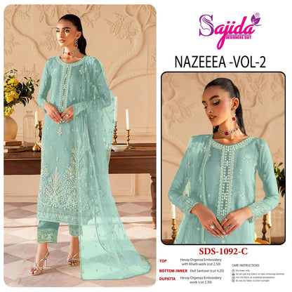 Nazeeea Vol 2 Sajida Organza Pakistani Salwar Suits Supplier