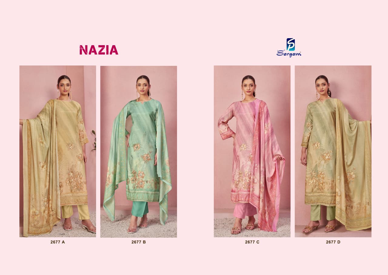 Nazia Sargam Prints Pure Bemberg Pant Style Suits Supplier