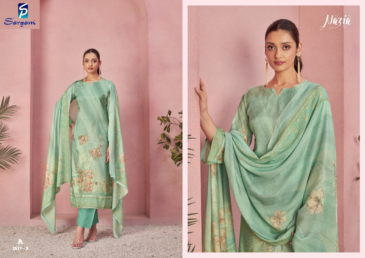 Nazia Sargam Prints Pure Bemberg Pant Style Suits Supplier