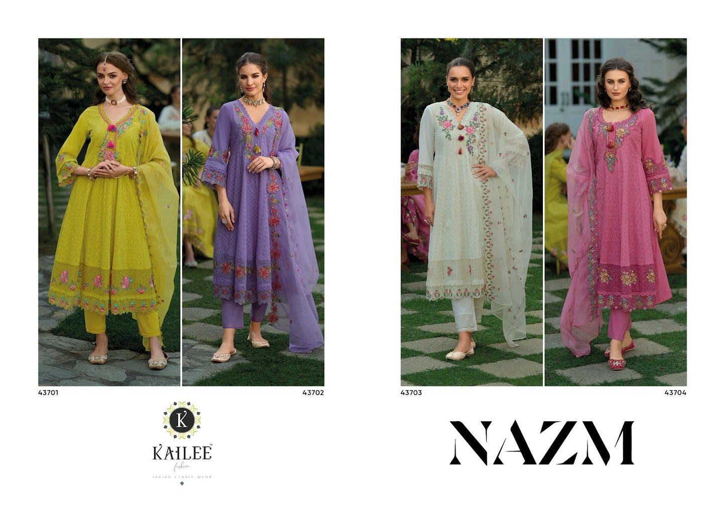 Nazm Kailee Fashion Pure Cotton Pakistani Readymade Suits Exporter Ahmedabad