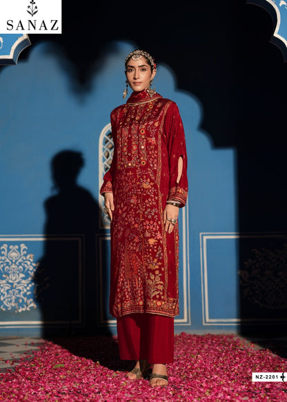 Nazm Sanaz Viscose Muslin Pant Style Suits Wholesaler India